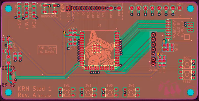 KRN Sled 1 PCB editor view of circuit board layers
